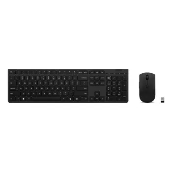 Tastatūras un peles komplekts Lenovo 4X31R64328 — pilna izmēra (100%), RF bezvadu + Bluetooth, vācu izkārtojums, melns