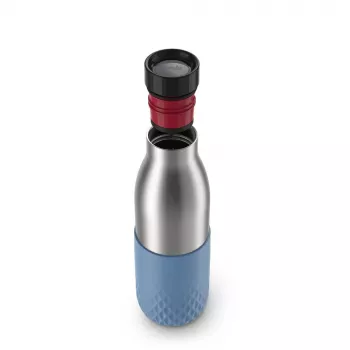 EMSA Bludrop Sleeve N3110700 ūdens pudele Fitness, Sports 500 ml Nerūsējošs tērauds Zils, Nerūsējošs tērauds