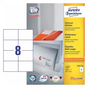 Pašlīmējošā etiķete Taisnstūris AVERY 3427-200