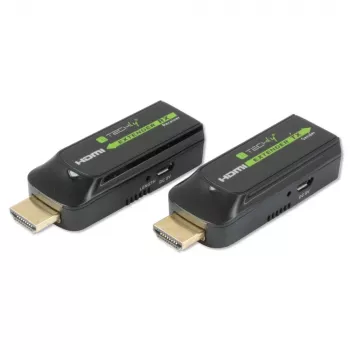 Techly IDATA EXT-E70S AV raidītājs un uztvērējs, HDMI pagarinātājs, melns