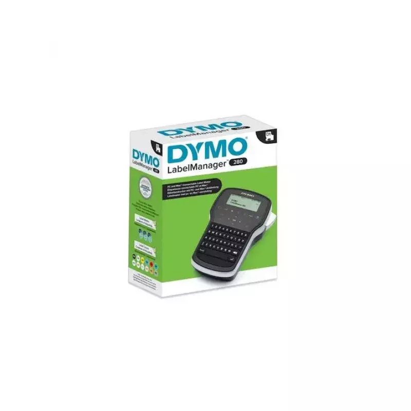 DYMO LabelManager 280 etiķešu printeris | Pārlādējams rokas etiķešu printeris ar QWERTY tastatūru | Ietver melnbaltu D1 etiķešu lenti (12 mm) | Mājai un birojam