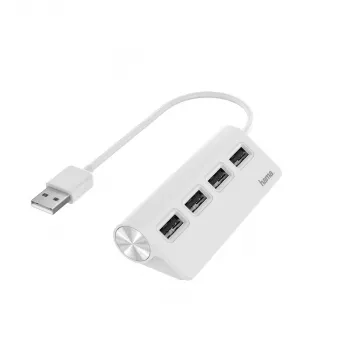 Hama 00200120 USB 2.0 centrmezgls 480 Mbit/s Balts