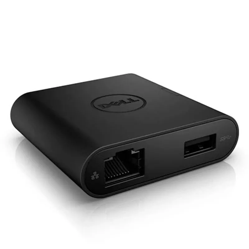 DELL YRPDK USB-C uz HDMI/VGA/Ethernet/USB 3.0 adapter melns