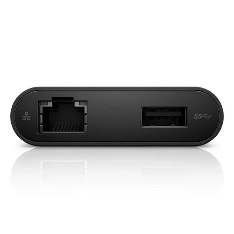 DELL YRPDK USB-C uz HDMI/VGA/Ethernet/USB 3.0 adapter melns