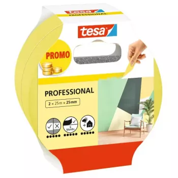 Maskēšanas lente Tesa 56212-00000-02, 25 m × 25 mm, dzeltena, 2 iepakojumā