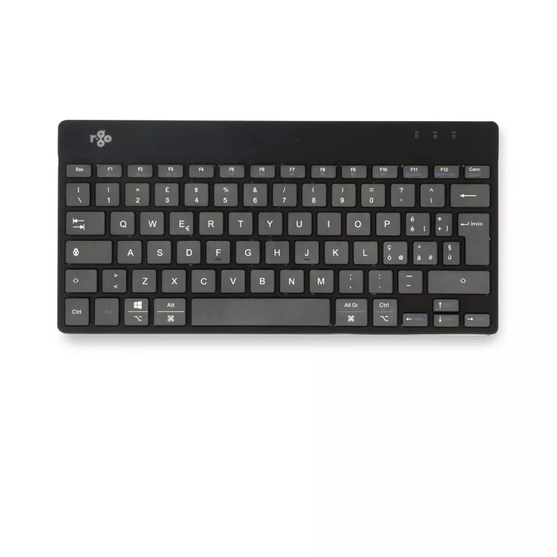 R-Go Tools ergonomiskā tastatūra R-Go Compact Break, kompakta tastatūra ar pārtraukuma programmatūru, QWERTY (IT), Bluetooth, melna