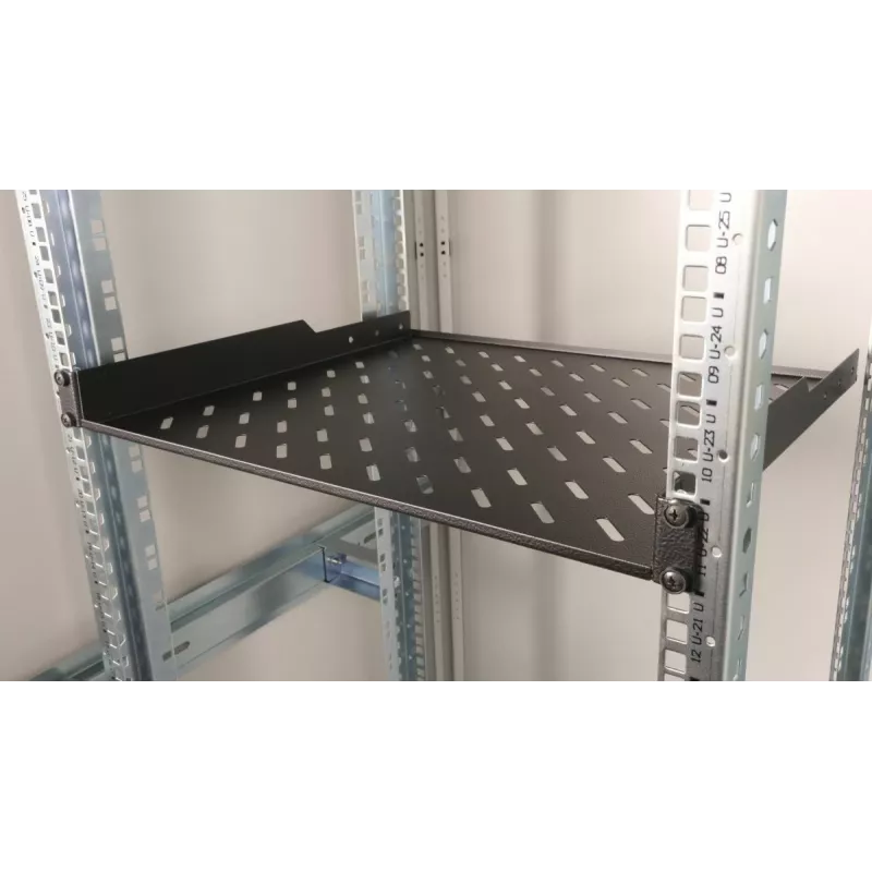 Rack plaukts Equip Fixed Shelf 19 inch 1U 600mm Melns