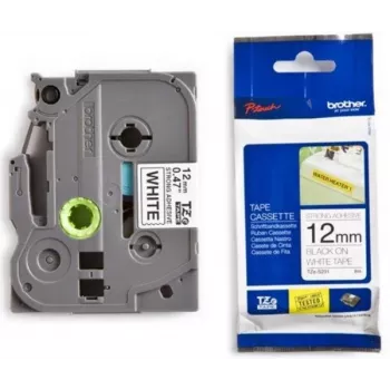 Lentīšu kasete Brother TZ-231 melna uz balta 8m 1,2cm