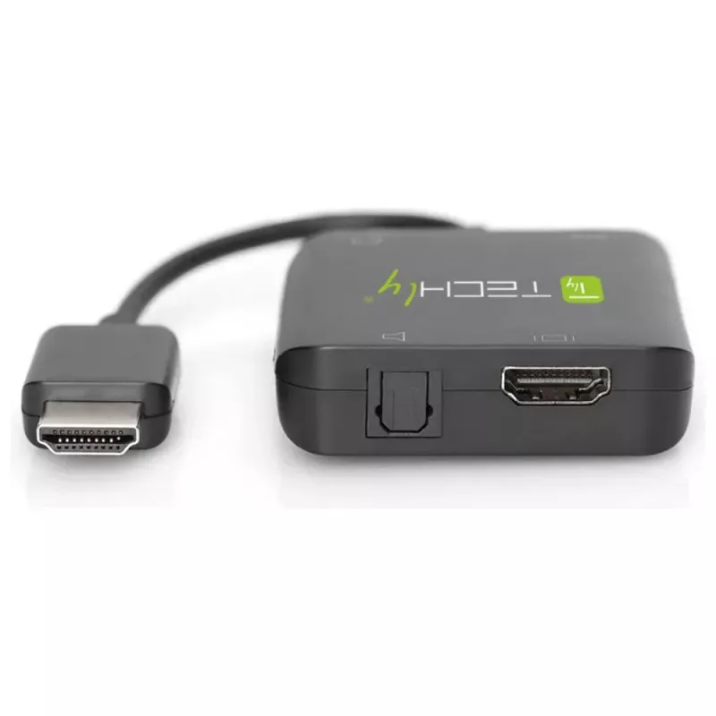 Techly IDATA-HDMI-VGA8 HDMI audio ekstraktors ar stereo mini jack, TOSLINK, HDMI un Micro-USB Type B ligzdām