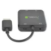 Techly IDATA-HDMI-VGA8 HDMI audio ekstraktors ar stereo mini jack, TOSLINK, HDMI un Micro-USB Type B ligzdām
