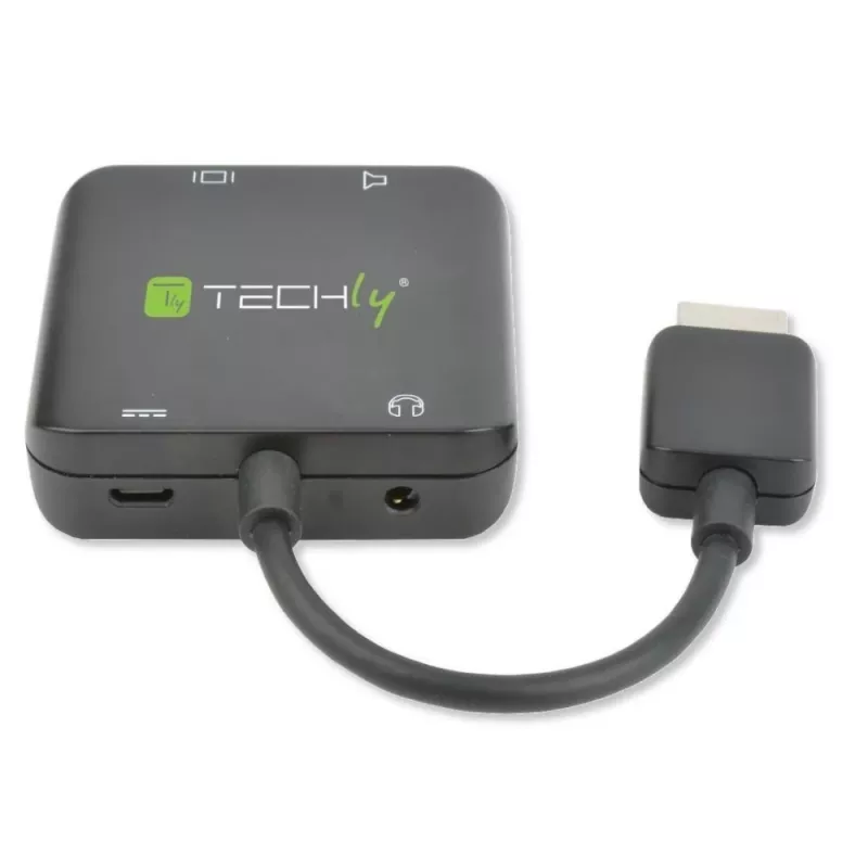 Techly IDATA-HDMI-VGA8 HDMI audio ekstraktors ar stereo mini jack, TOSLINK, HDMI un Micro-USB Type B ligzdām