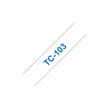 Brother TC-103 lentes etiķešu lente, zils uz caurspīdīga fona