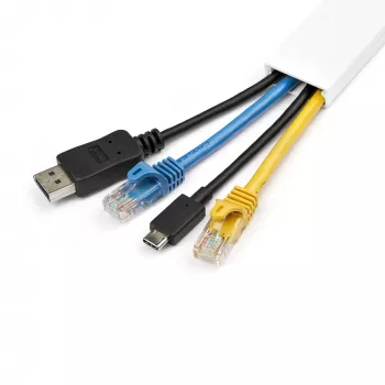 StarTech.com vadu pārvaldības kanāls ar līmlenti un vāku, 32mm x 11mm, 1m, PVC, baltā krāsā
