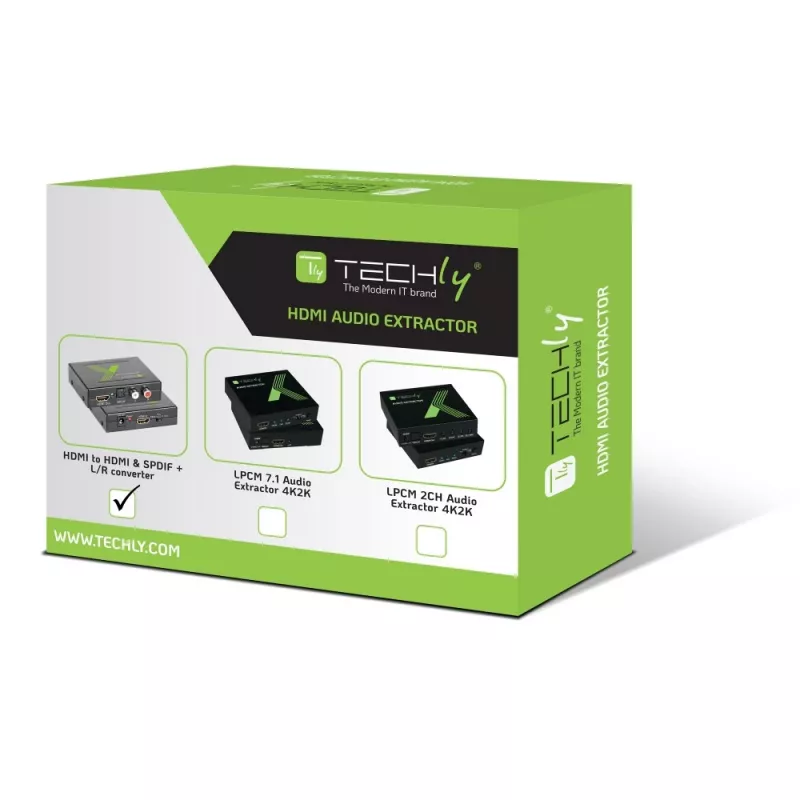 Techly Audio Extractors HDMI SPDIF + RCA R/L IDATA HDMI-EA, 5 V, 77 mm, 64 mm, 23 mm, 351 g