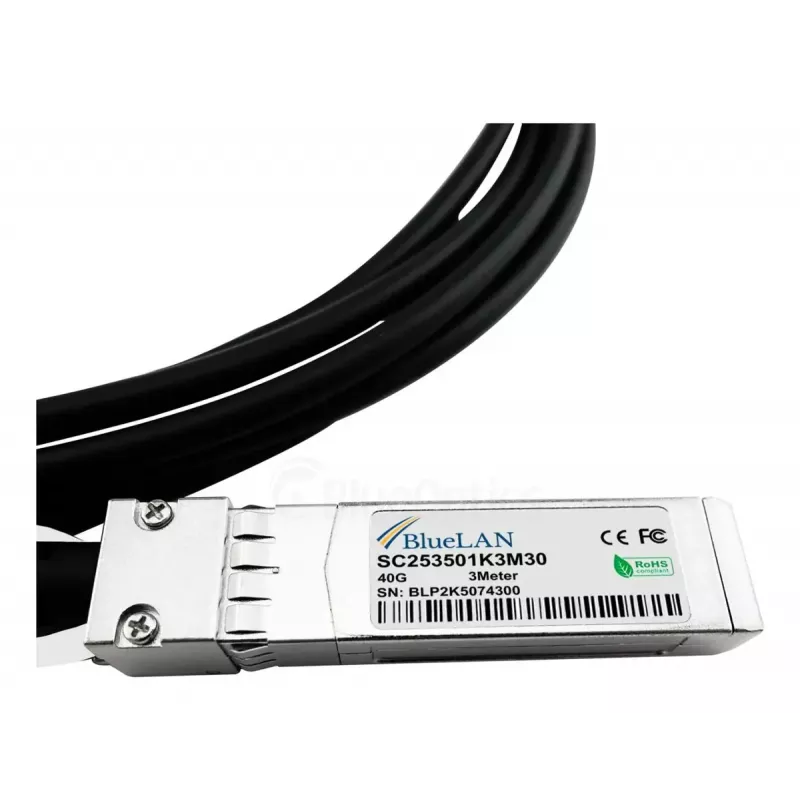 InfiniBand/optiskās šķiedras kabelis BlueOptics QSFP-4SFP10G-CU3M-HU 3 m 4xSFP+ Melns