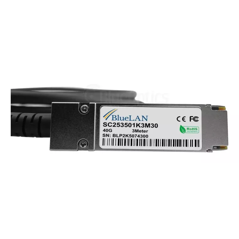 InfiniBand/optiskās šķiedras kabelis BlueOptics QSFP-4SFP10G-CU3M-HU 3 m 4xSFP+ Melns