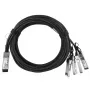 InfiniBand/optiskās šķiedras kabelis BlueOptics QSFP-4SFP10G-CU3M-HU 3 m 4xSFP+ Melns