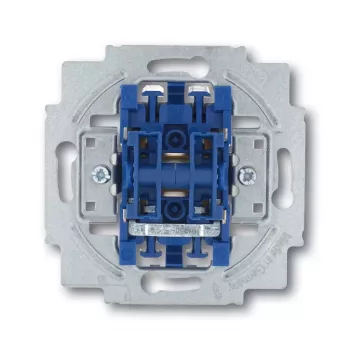 Elektriskais slēdzis 1P Busch-Jaeger 1413-0-0491 — 1-polu, 250 V AC, 10 A, Zils metālisks, 71×71×25 mm