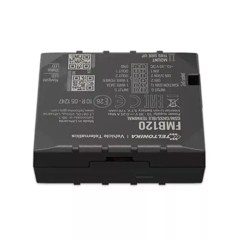 Teltonika FMB120 automašīnas GPS izsekotājs, melns, putekļu izturīgs