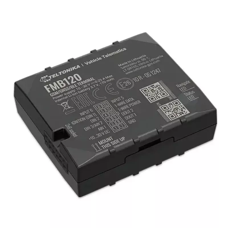 Teltonika FMB120 automašīnas GPS izsekotājs, melns, putekļu izturīgs
