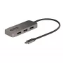 StarTech.com 3-Portu USB-C vairāku monitoru adapteris, USB Type-C uz 3x DisplayPort 1.4 MST centrmezgls, trīskāršs 4K 60Hz DP klēpjdatora paplašinātājs/sadalītājs, HDR, pagarināts iebūvētais kabelis - tikai Windows