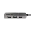 StarTech.com 3-Portu USB-C vairāku monitoru adapteris, USB Type-C uz 3x DisplayPort 1.4 MST centrmezgls, trīskāršs 4K 60Hz DP klēpjdatora paplašinātājs/sadalītājs, HDR, pagarināts iebūvētais kabelis - tikai Windows
