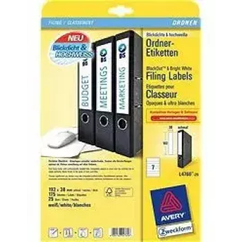 Printeru etiķetes Avery L4760-25 Baltas