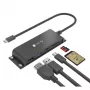 Techly IADAP-USBC-935 klēpjdatora dokstacija / portu replicētājs, vadu, USB 3.2 Gen 1 (3.1 Gen 1) Type-C, melna