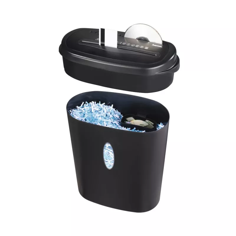 Papīra smalcinātājs Hama Home X12CD, šķērsgriezums, 72 dB, 22 cm, melns