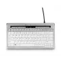 BakkerElkhuizen S-board 840 US Qwerty, tenkeyless (80-87%), vadu, USB, šķērveida taustiņu slēdzis, QWERTY, gaiši pelēks, balts