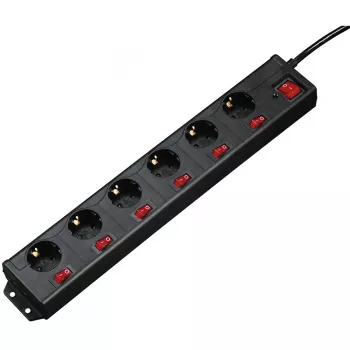 Hama 00137259 pagarinātājs 1.4 m 6 kontaktligzdas Iekštelpām Melns
