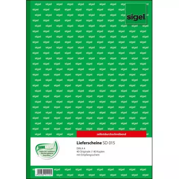Biznesa veidlapa Sigel SD015 A4 balta dzeltena 80 loksnes