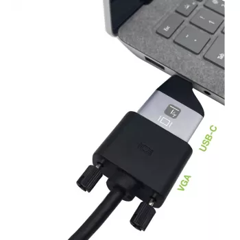 Techly IADAP USBC-VGAC USB-C uz VGA adapteris 1920x1200 pikseļi Melns, Sudrabs