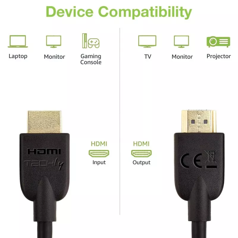 Techly ICOC HDMI2-4-010T HDMI kabelis 1 m HDMI Type A (Standard) Melns