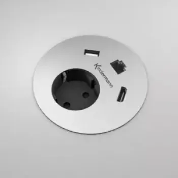 Galdā iebūvējams kontaktligzdu bloks Kindermann CablePort table² 7449000040