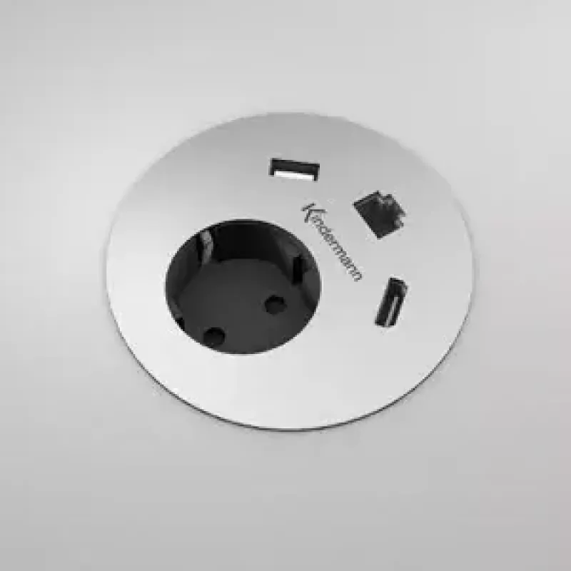 Galdā iebūvējams kontaktligzdu bloks Kindermann CablePort table² 7449000040