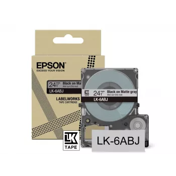 Epson LK-6ABJ matēta lente – pelēka/balta 24mm (8m)