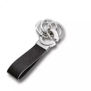Atslēgu gredzens TROIKA KR8-02/LE Melns Sudrabs Āda 31mm