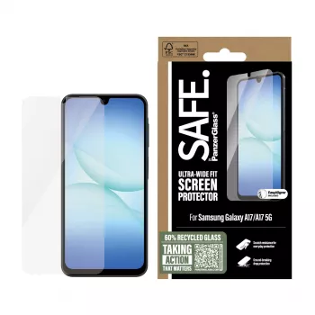 PanzerGlass SAFE. by ® Ekrāna aizsargs Samsung Galaxy A17 | A17 5G | Ultra-Wide Fit ar EasyAligner