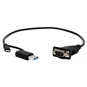 EXSYS EX-23001 seriālais kabelis melns 0.5m USB Type-A USB Type-C DB-9