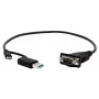 EXSYS EX-23001 seriālais kabelis melns 0.5m USB Type-A USB Type-C DB-9