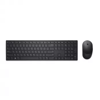 DELL Pro bezvadu tastatūra un pele KM5221W - UK (QWERTY) - Melna, pilna izmēra (100%), RF bezvadu, QWERTY, Melna, pele iekļauta