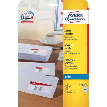 Pašlīmējošā etiķete Avery J4791-25 Noapaļots taisnstūris