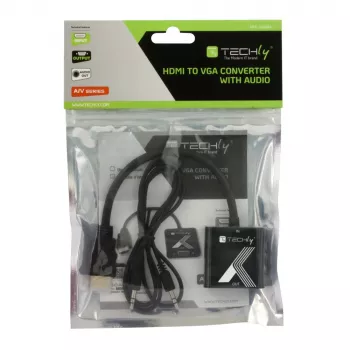 Techly HDMI-VGA pārveidotājs ar audio ligzdu