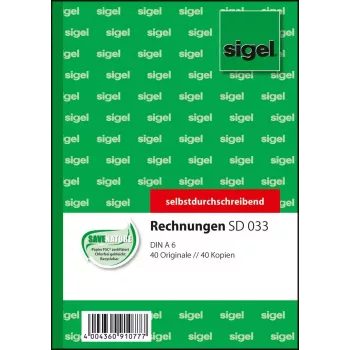 Biznesa veidlapa Sigel SD033, A6, zaļa, 80 loksnes