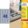 Izturīgas etiķetes Avery L6009-20 Sudraba noapaļots taisnstūris