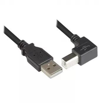 Techly USB 2.0 kabelis A vīrišķais / B vīrišķais leņķveida 0.5m ICOC U-AB-005-ANG