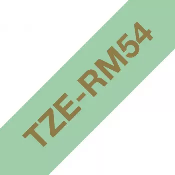 Brother TZE-RM54 lentes kasete zelta raksts uz piparmētru fona