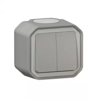 Legrand Plexo 069715L divu grupu slēdzis/poga, pelēks, virsmas montāža, IP55