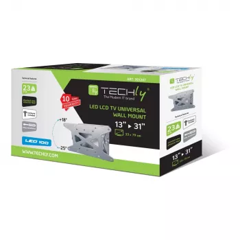 Techly ICA-LCD 109 sienas kronšteins 13-31 collu LED/LCD televizoriem ar slīpumu, sudrabs